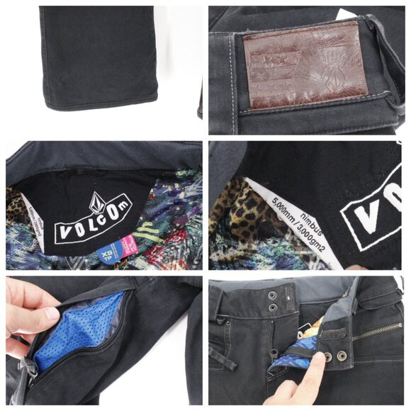 Volcom ski Pants Womens XS Nimbus Let It Storm Ski Snowboarding Low Rise jeans - Picture 3 of 16